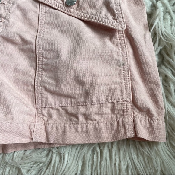 VERONICA BEARD Robbie Button-Front Canvas Cotton Rosewood Pink Shorts EUC Sz 26 - Picture 6 of 11